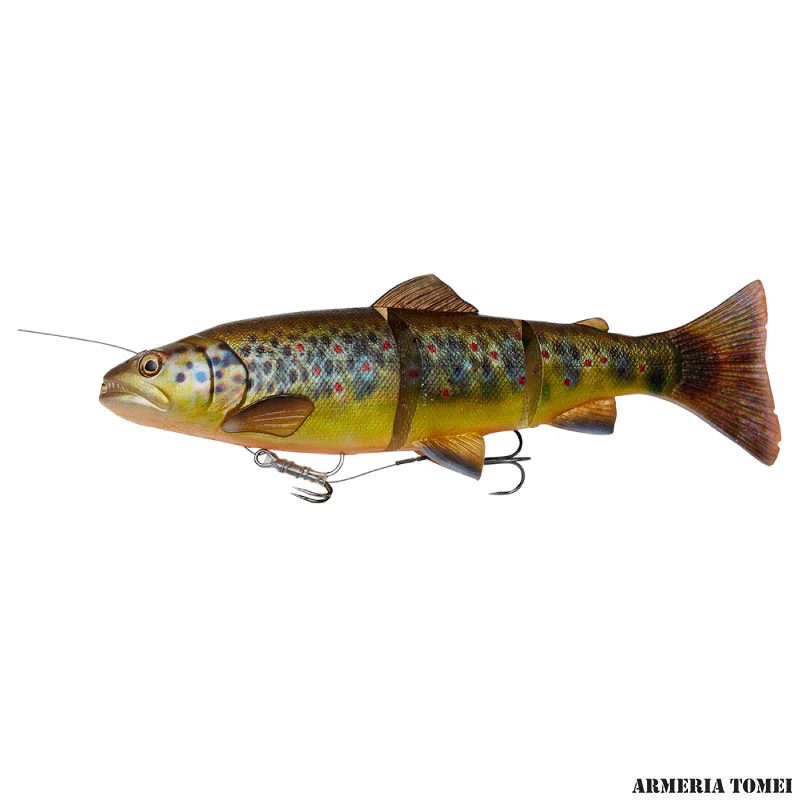 SAVAGE GEAR - 4D LINE-THRU TROUT 40cm 685g Slow Sink BROWN TROUT UV BELLY