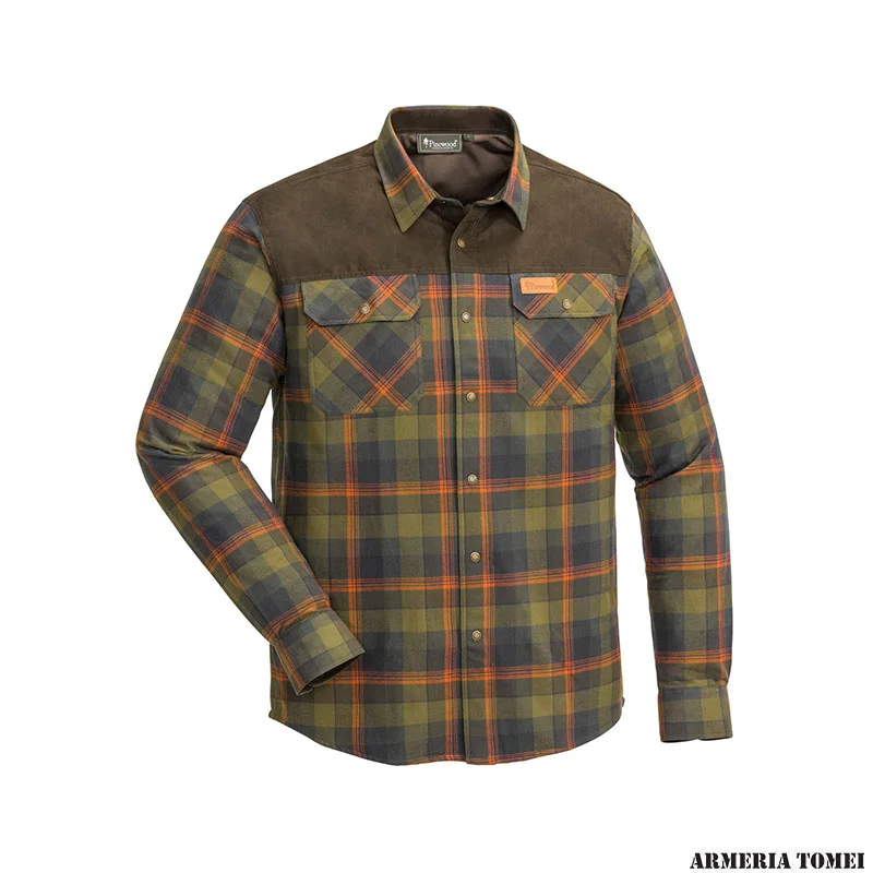 PINEWOOD - CAMICIA DOUGLAS/9436 H.Olive/Terracotta