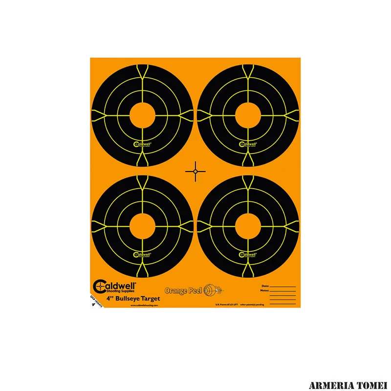 CALDWELL – BERSAGLI REATTIVI ORANGE PEEL 4'/10cm Bulls-Eye (10 fogli)  -410864