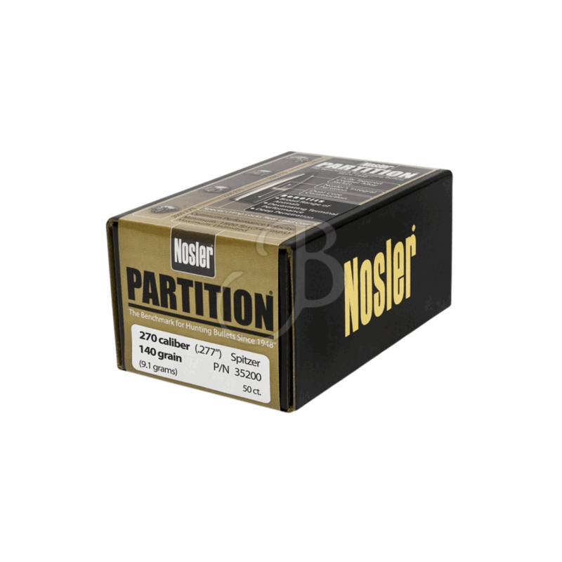 PALLE - NOSLER - PARTITION 270 caliber (.277") Spitzer 140grain (9.0grams) (50PZ)