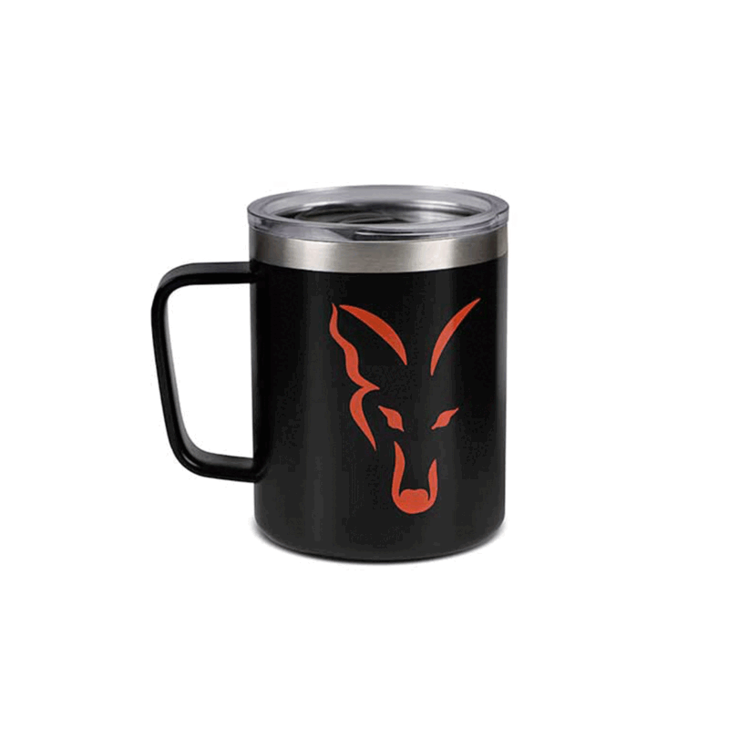 FOX - STAINLESS THERMAL MUGS | Black & Orange Logo | 380ml