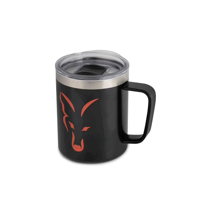 FOX - STAINLESS THERMAL MUGS | Black & Orange Logo | 380ml - immagine 2