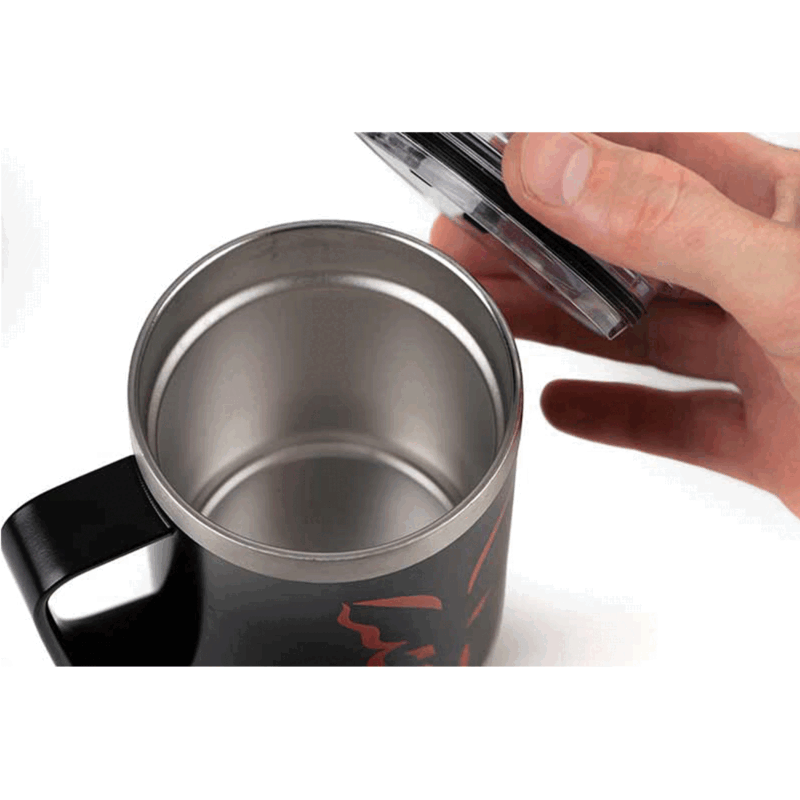 FOX - STAINLESS THERMAL MUGS | Black & Orange Logo | 380ml - immagine 4