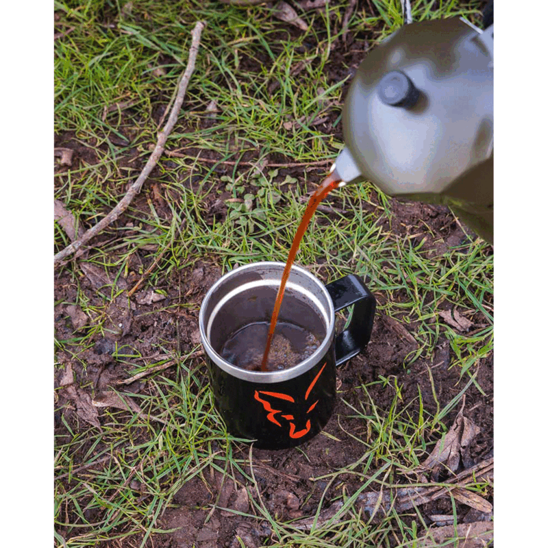 FOX - STAINLESS THERMAL MUGS | Black & Orange Logo | 380ml - immagine 6