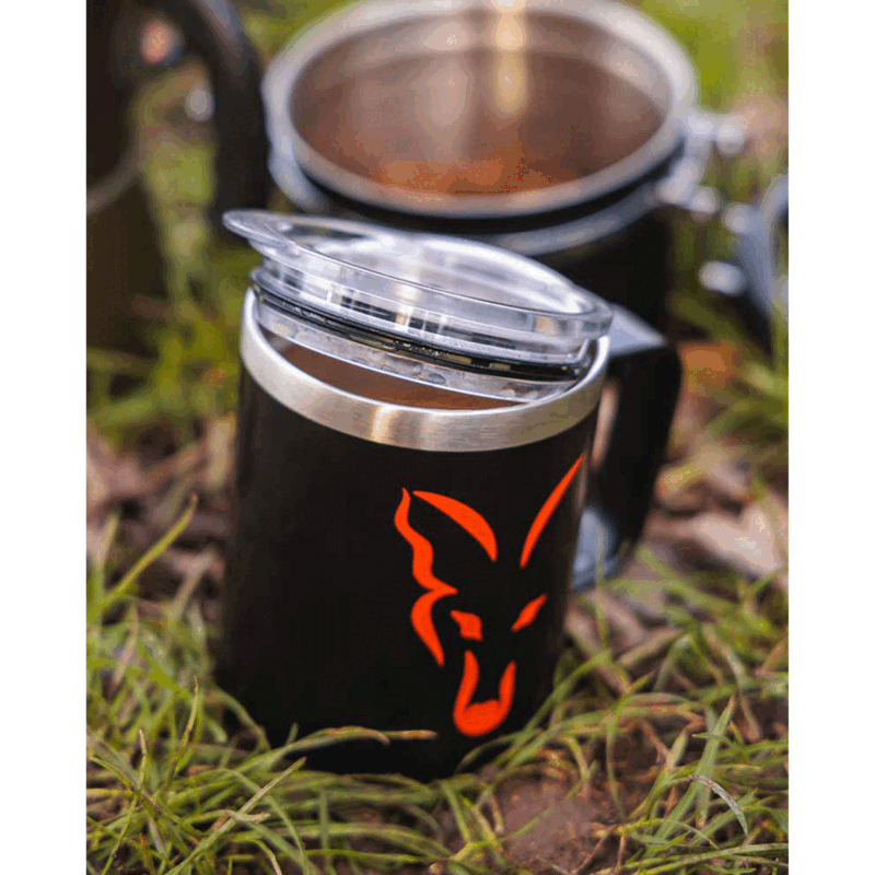 FOX - STAINLESS THERMAL MUGS | Black & Orange Logo | 380ml - immagine 7