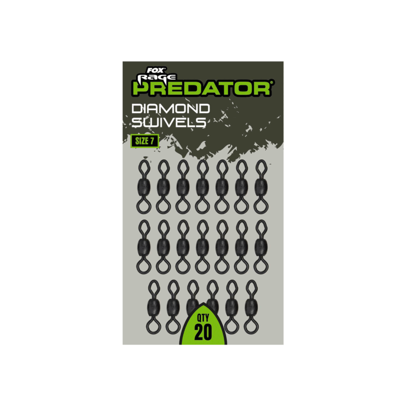 FOX RAGE PREDATOR - DIAMOND SWIVELS SIZE 7 (QTY 20) - immagine 2