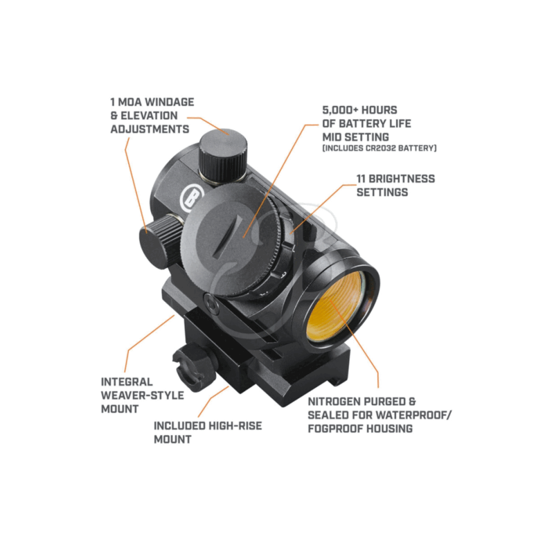 RED DOT - BUSHNELL - TRS-25 | HIGH-RISE 1x 20mm | 3 MOA DOT RETICLE - immagine 2